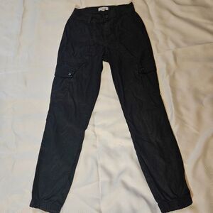 EVEREVE Cargo Ankle Cropped pants black 24 linen blend